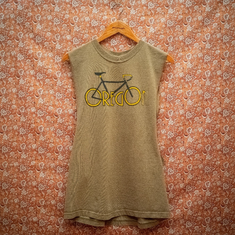 Oregon Bicycle Olive Muscle Tee Tank Top